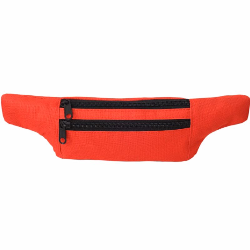 600D DS Waist Bag W/2 Zippers,13"W X 4"H