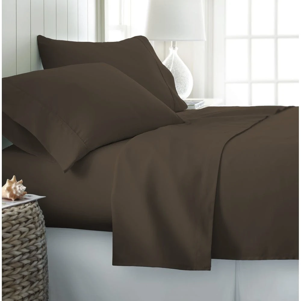 Microfiber Bed Sheets - Chocolate Twin 3 Piece Set 1