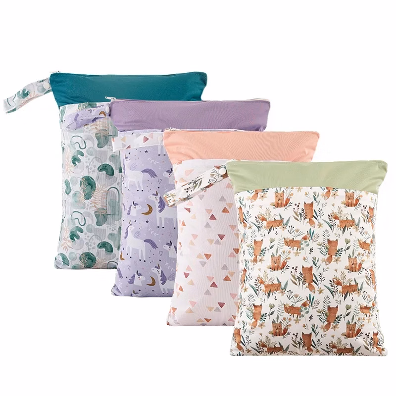 Waterproof Diaper Bags with Two Zippered Pockets