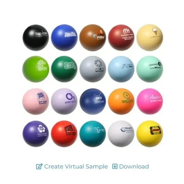 Custom 2.75 Inch Round Foam Stress Relief Ball — Full-Color Desktop Wellness Giveaway 1