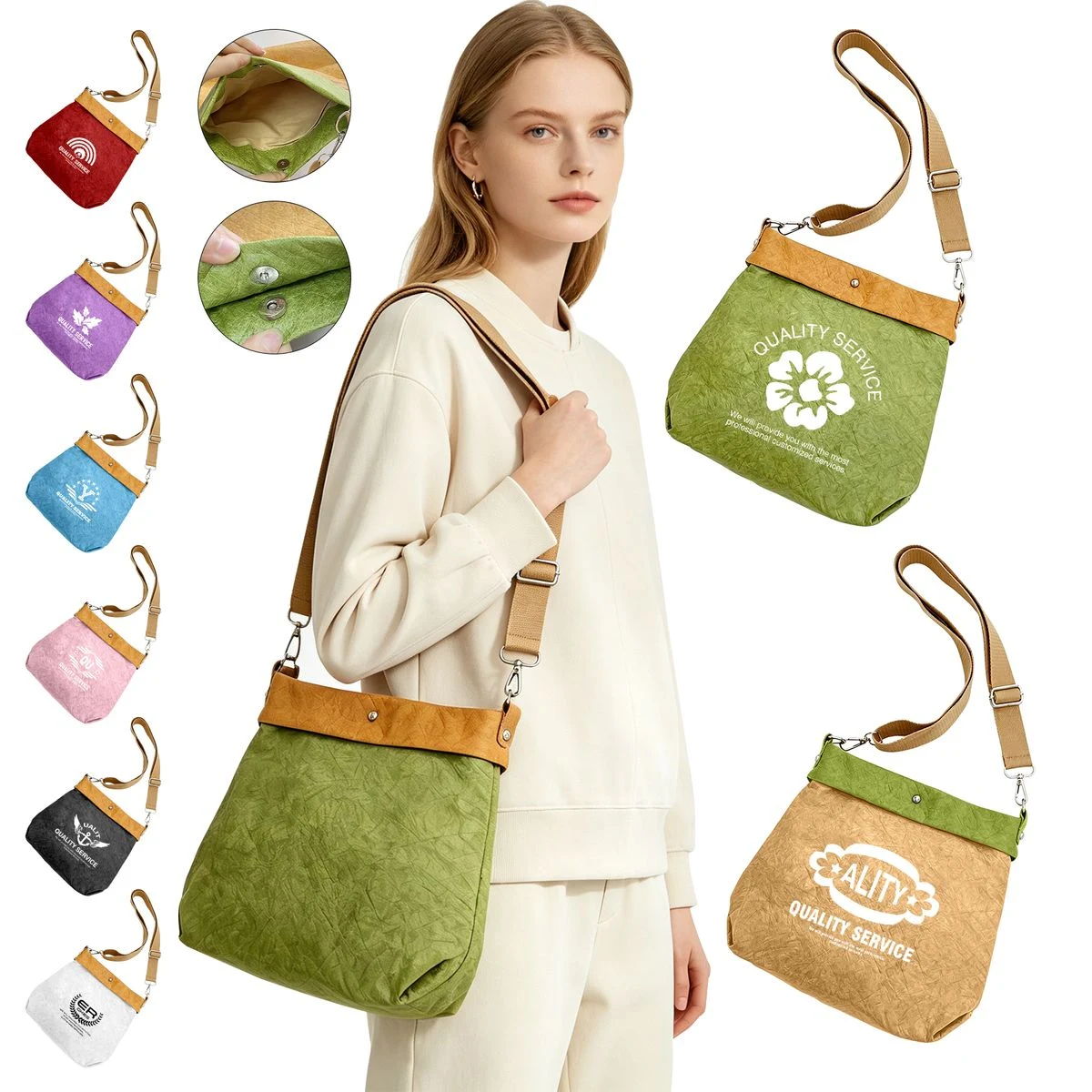 Retro Tyvek Waterproof Crossbody Bag 1