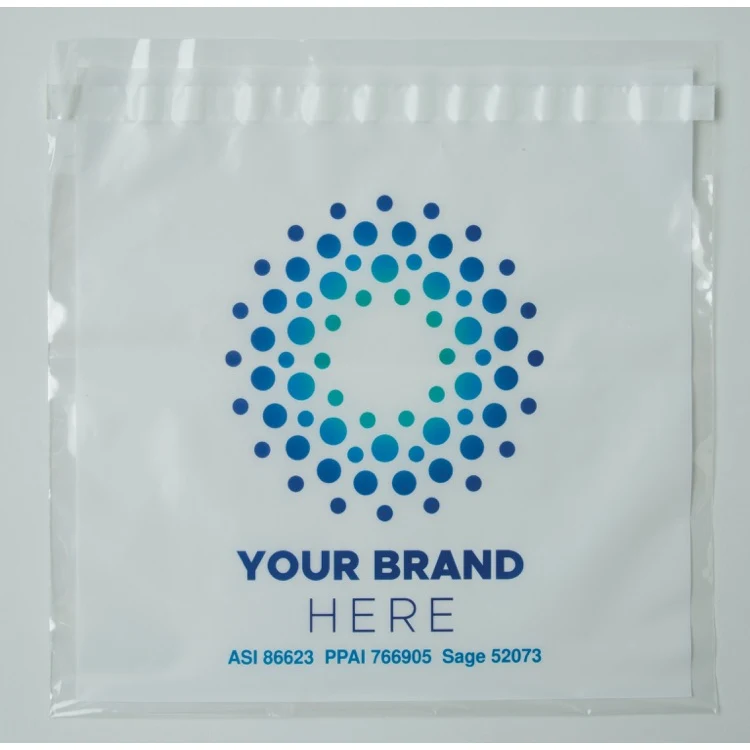 Clear Peel & Seal White Underlay 1-Sided Plastic Bag (10" x 8") 1
