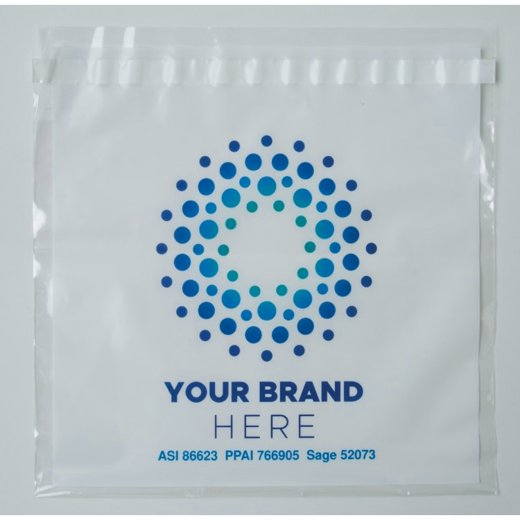 Clear Peel & Seal White Underlay 1-Sided Plastic Bag (10" x 8")