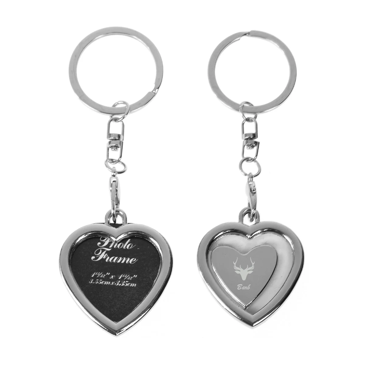 Heart Shaped Mini Metal Photo Frame Key Chain 1