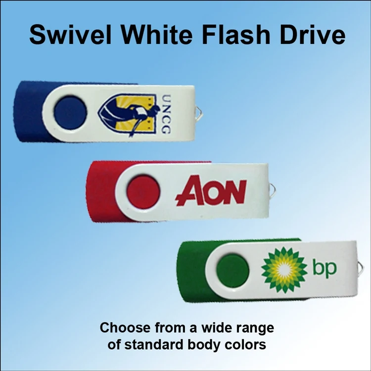 Swivel White Flash Drive / USB - 512 MB Memory 1