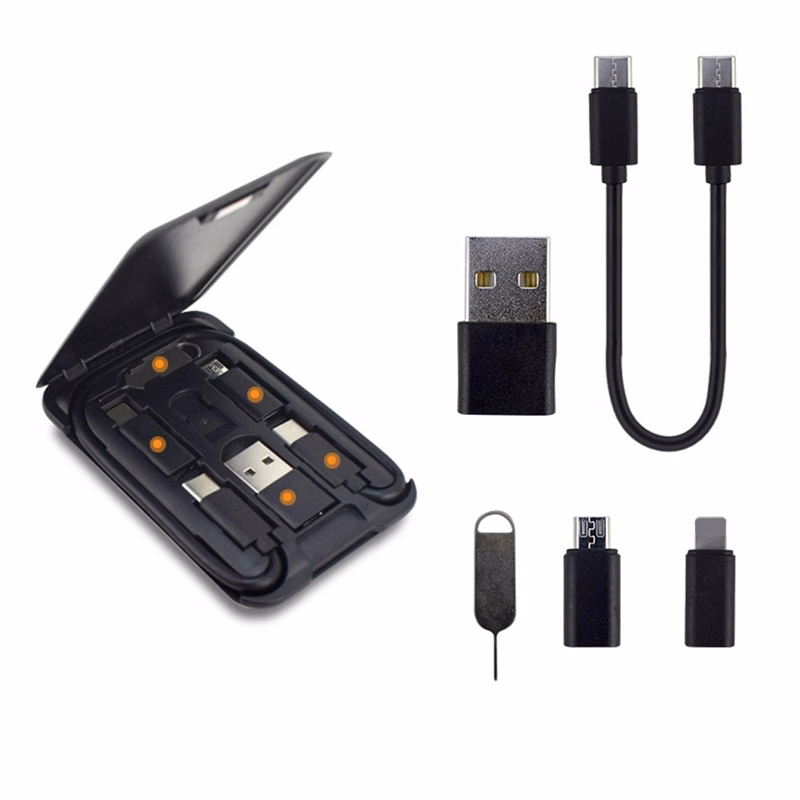 Multifunctional charging data cable business card holder storage box