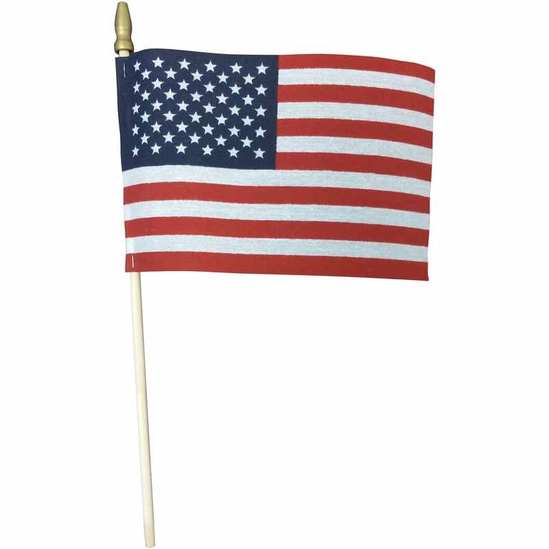 4 in. x 6 in. USA Stick Flags