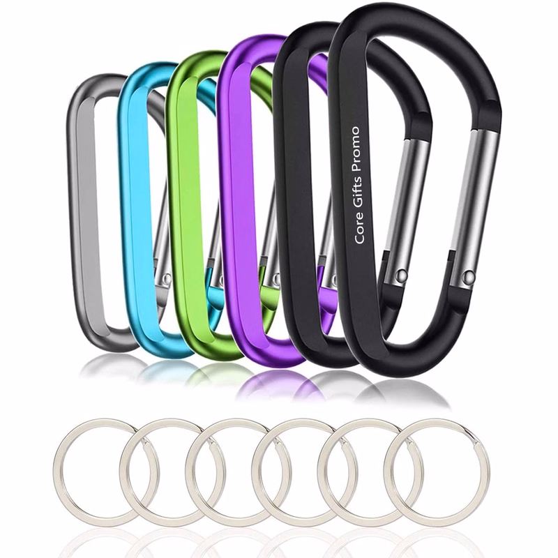 Large Aluminum D Ring Shape Carabeaner Keyring Keychain Hook