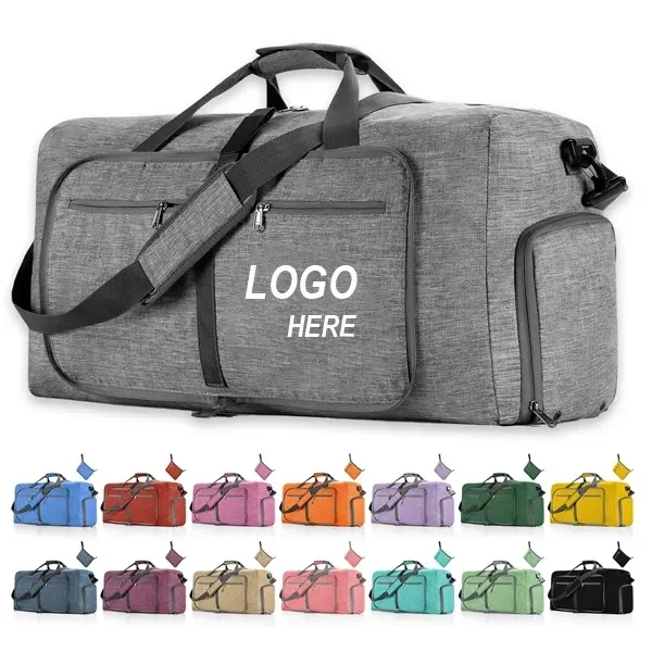 65L Foldable Travel Duffel Bag with Shoes Compartment 1