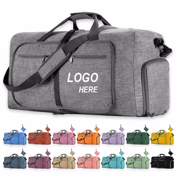65L Foldable Travel Duffel Bag with Shoes Compartment