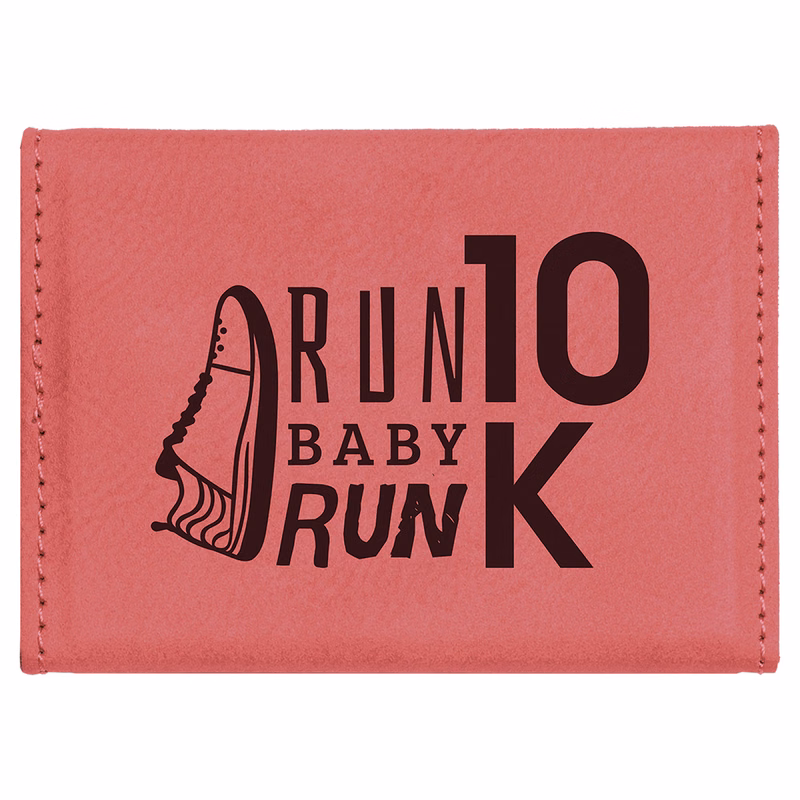 Pink Leatherette Business Card Holder