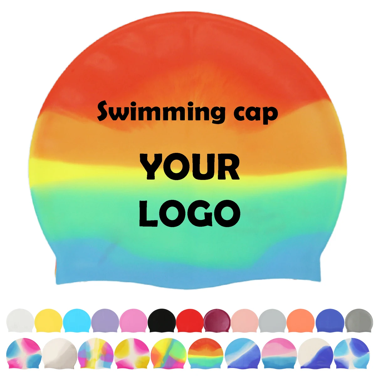 High Elastic Color Swim Caps MOQ 30PCS 1