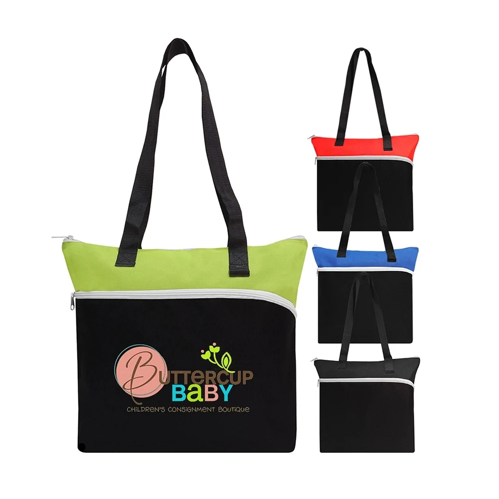 Large Front Zipper Tote 1
