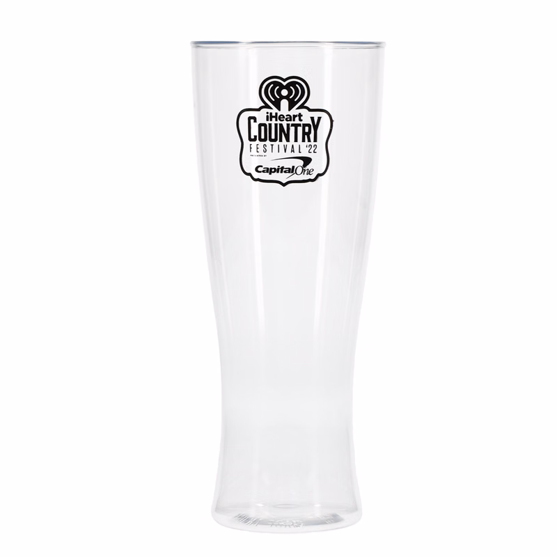 12 oz Reserv Plastic Pilsner Glass Clear Tradition Print