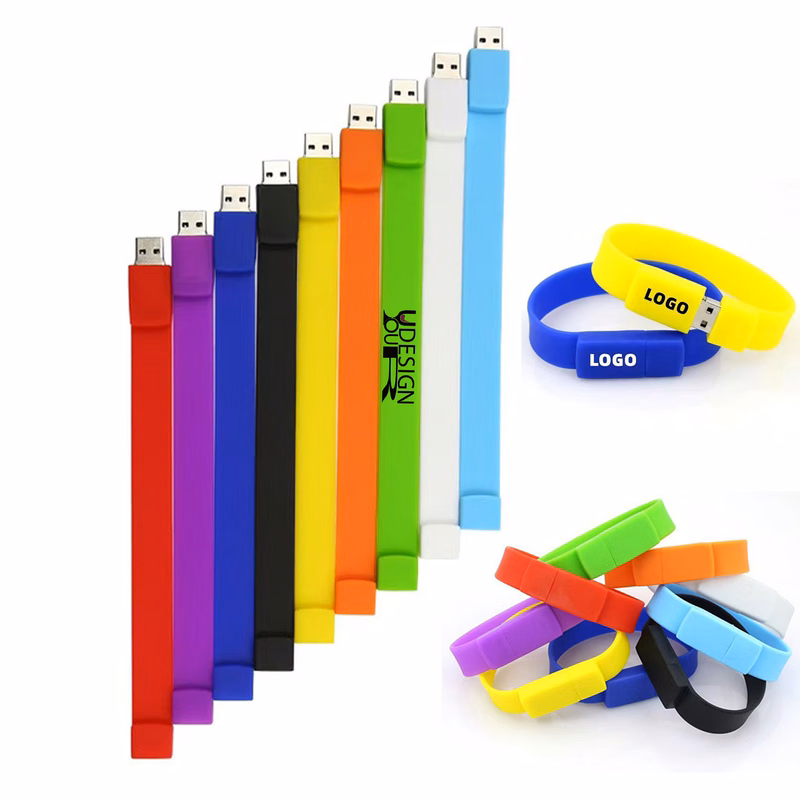 Wristband USB Flash Drives w/ Custom Logo 4GB
