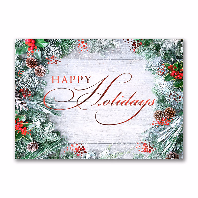 Frosted Greens Holiday Card