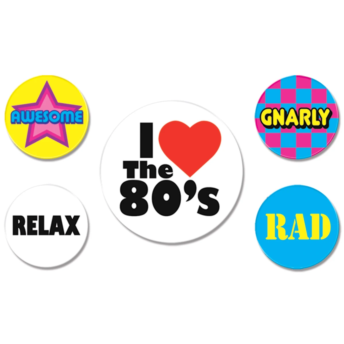 80's Party Buttons 1