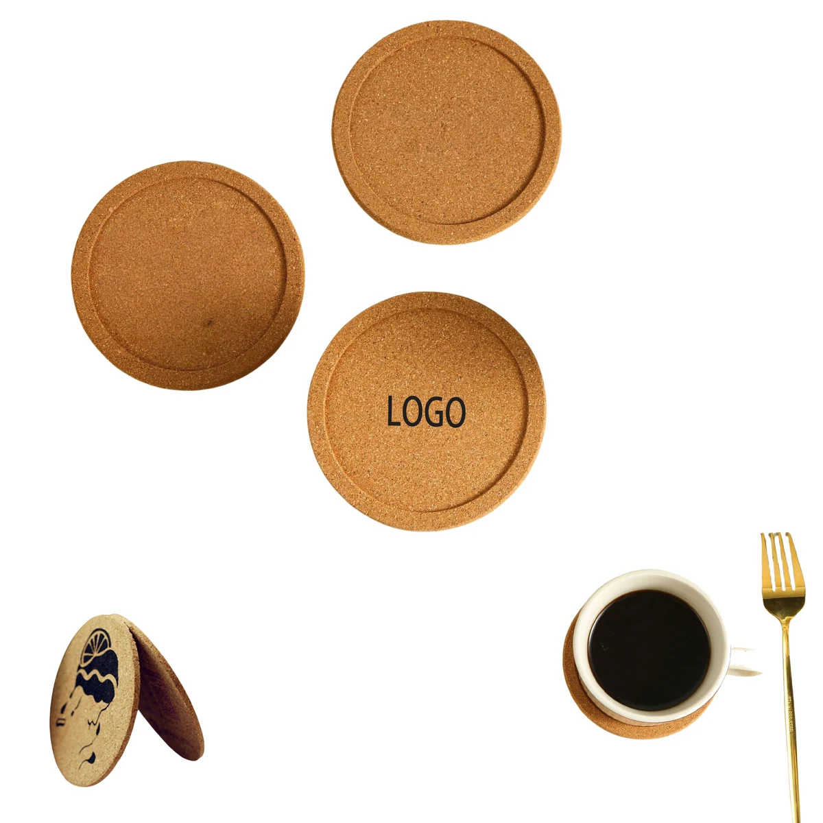 Thick Absorbent Cork Coaster 1