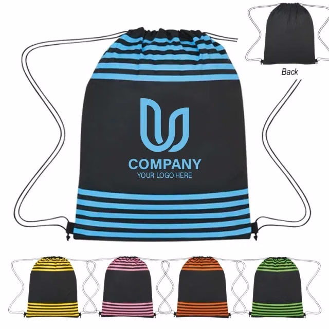 Neon Striped Drawstring Sports Pack