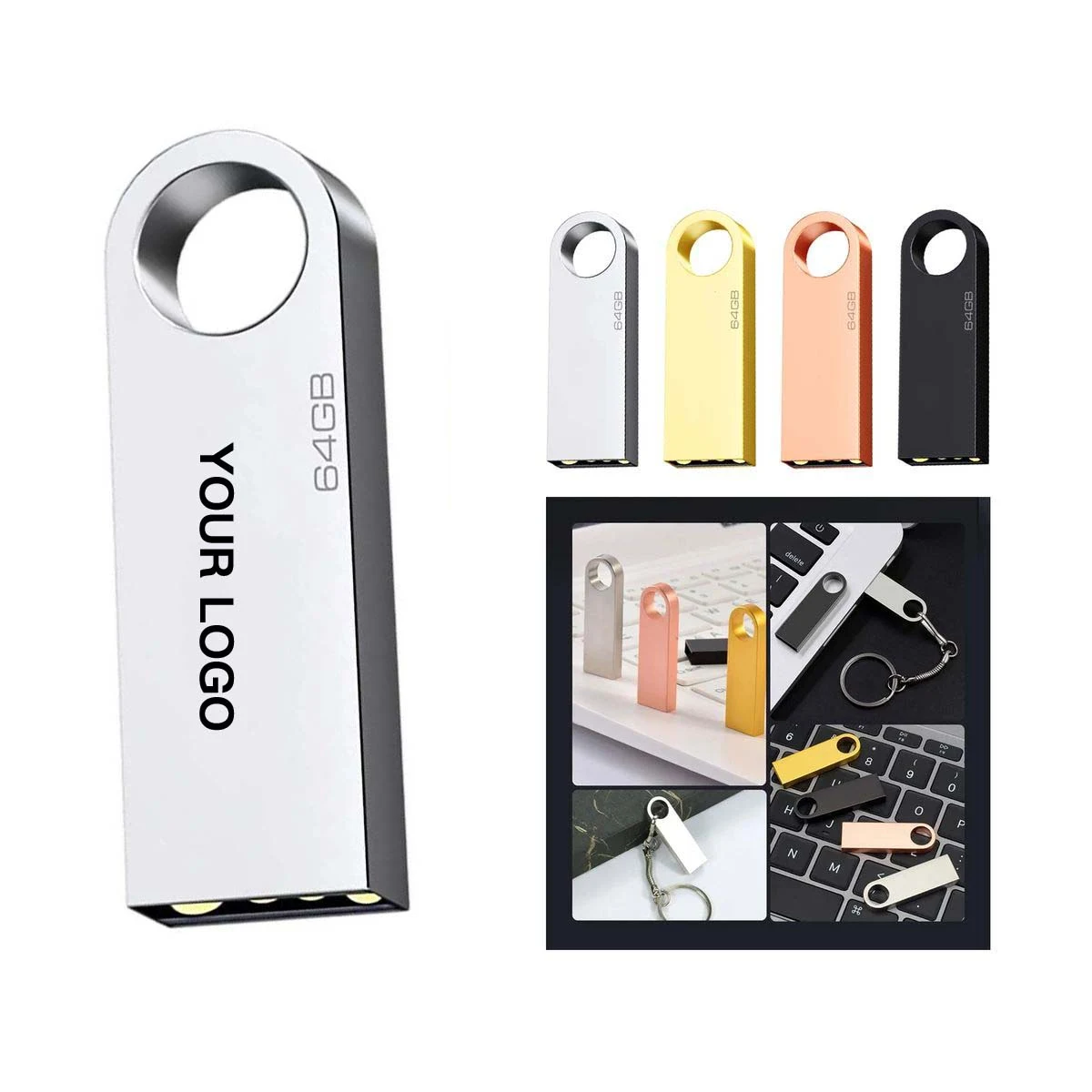 Compact Metal USB Drive 4GB for Files and Music 1