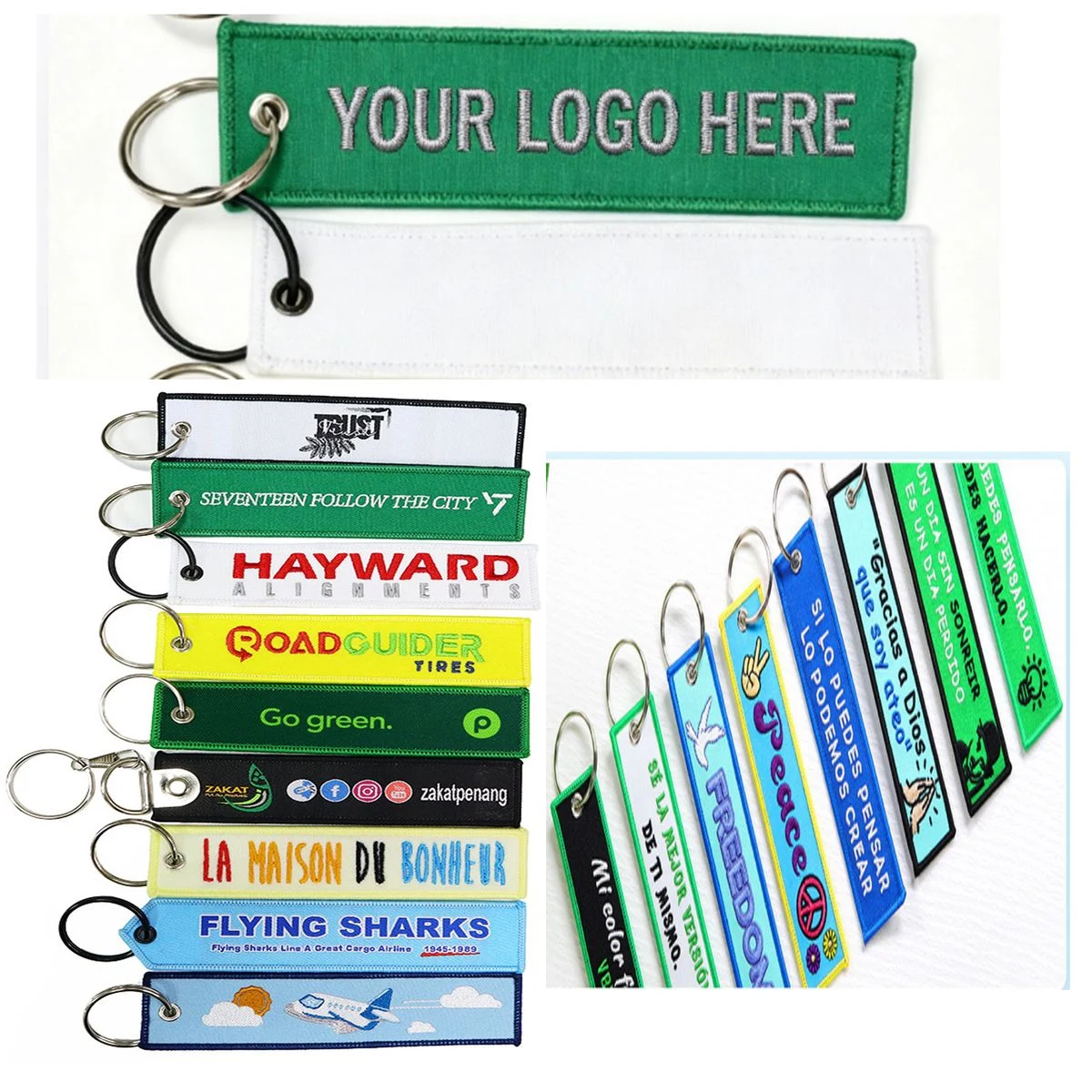Polyester Double-Sided Embroidered Keychain Ribbon 1