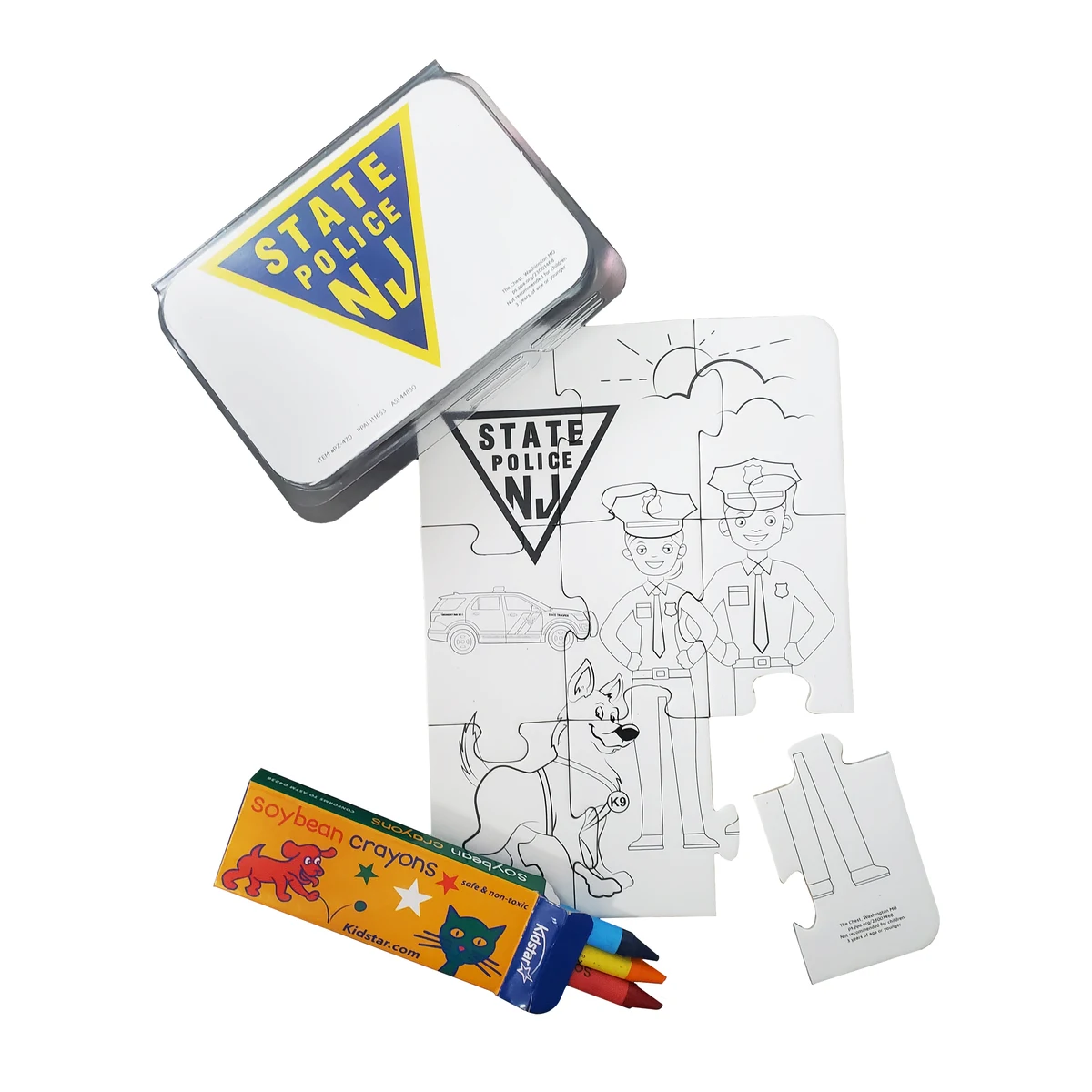 9 Pieces - 7" x 5" Coloring Puzzle in Clear Plastic Tub 1