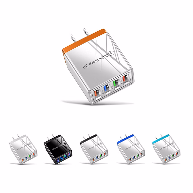 4-Port USB Fast Wall Charger Adapter