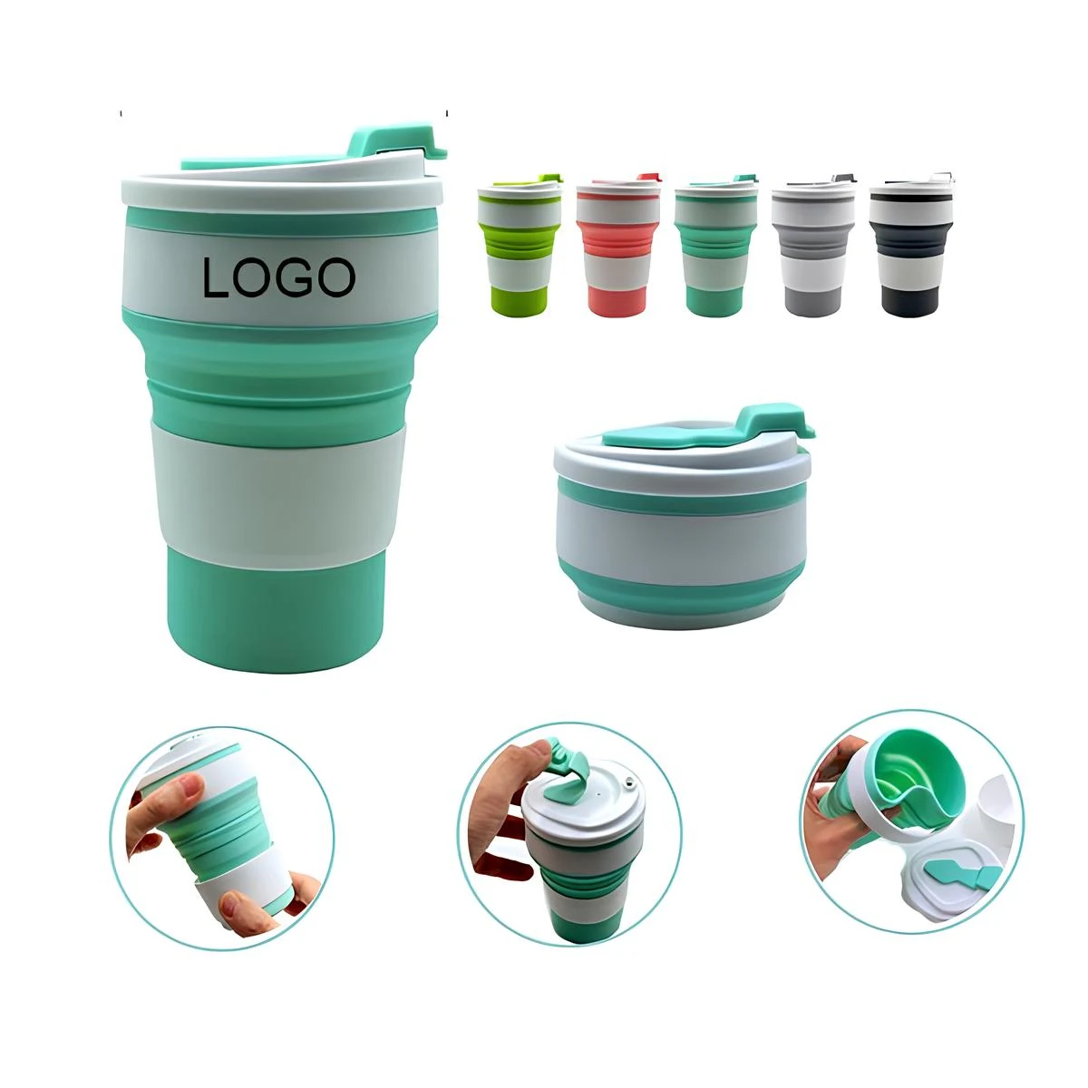 12 oz Silicone Collapsible Coffee Cup 1