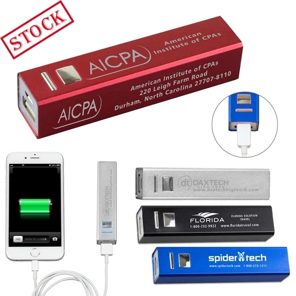 Rapid Ship Aluminum Power Bank Battery Charger w/ Cable 1