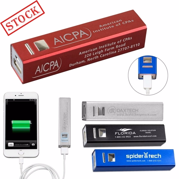Rapid Ship Aluminum Power Bank Battery Charger w/ Cable