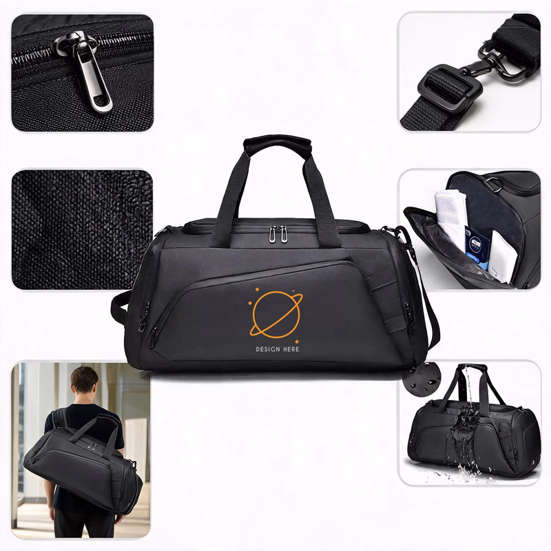 Customizable Water-Resistant Weekender Duffle Bag