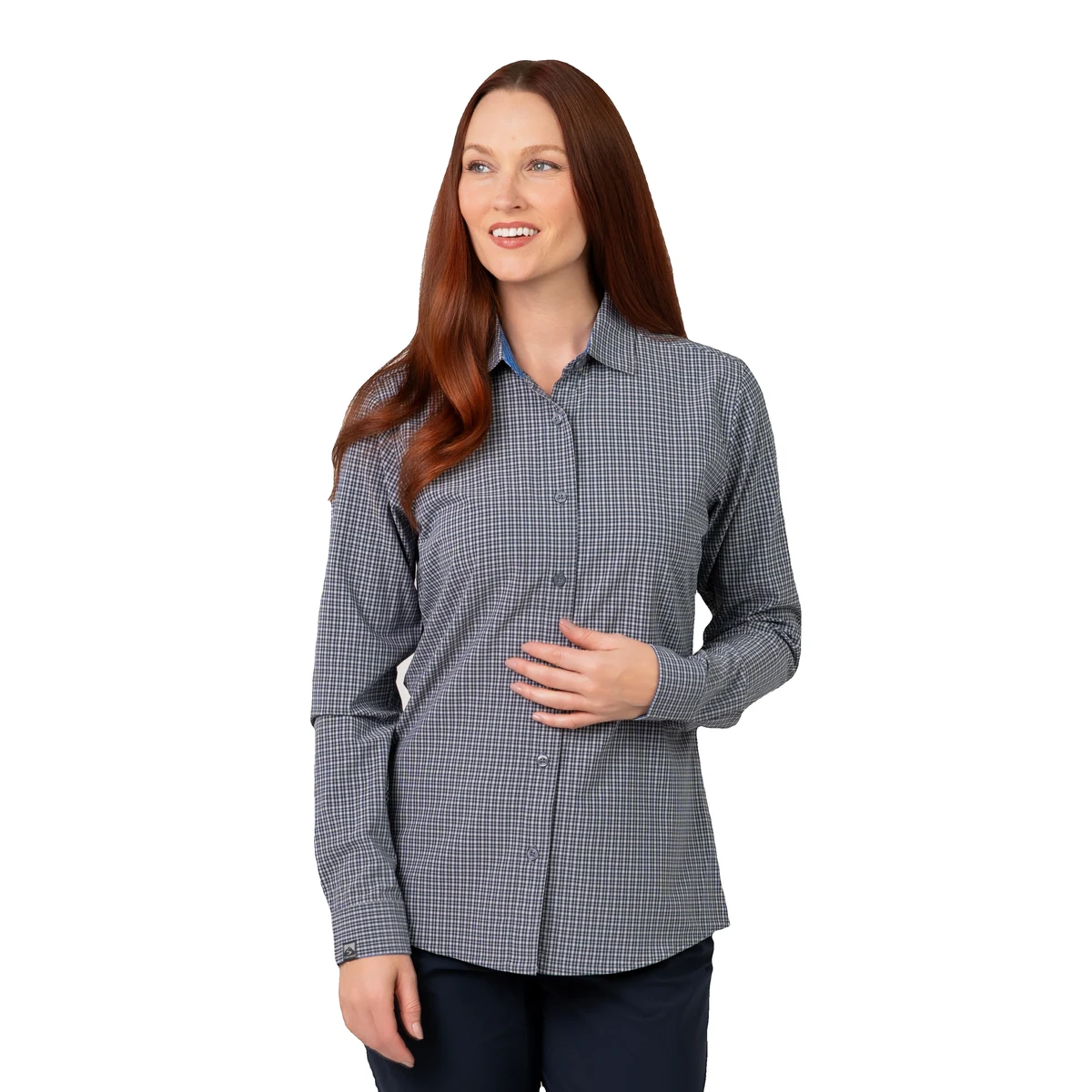 Storm Creek Women's Influencer 4-Way Stretch Microplaid Woven Shirt 1