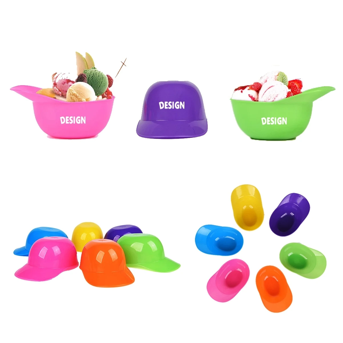 Ice Cream Bowls Baseball Helmet 1