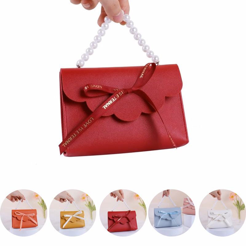 Leather Gift Bag Pearl Tote Packaging