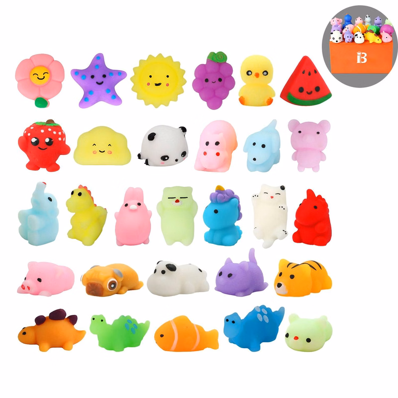 30-Piece Custom Animal Squishy Stress Relief Fidget Toy