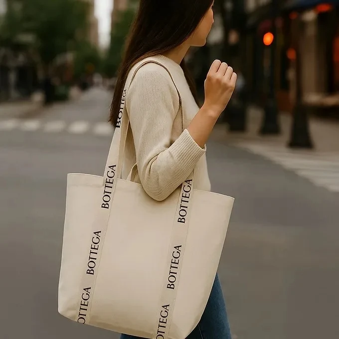 Double Strap Wrap Around Tote, custom tote bag with logo imprint 1