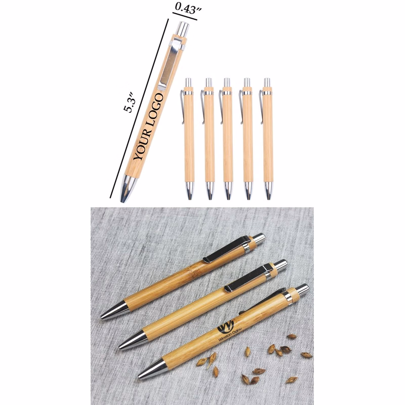 Bamboo Wood Retractable Ballpoint