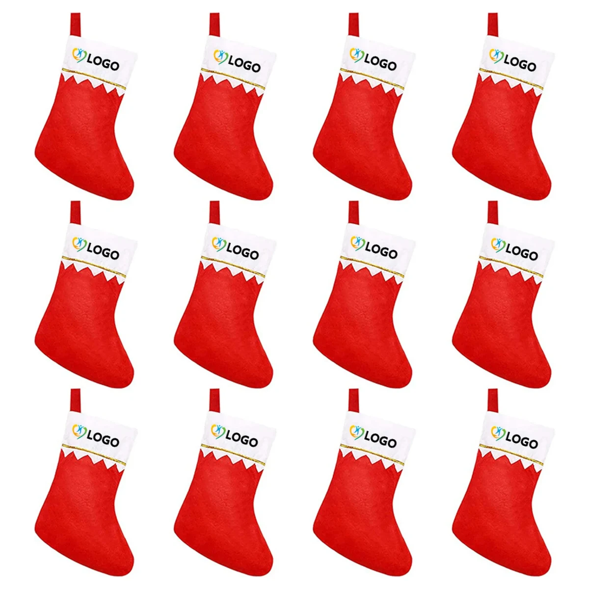 15" Red Felt Christmas Stocking - imprinted 1