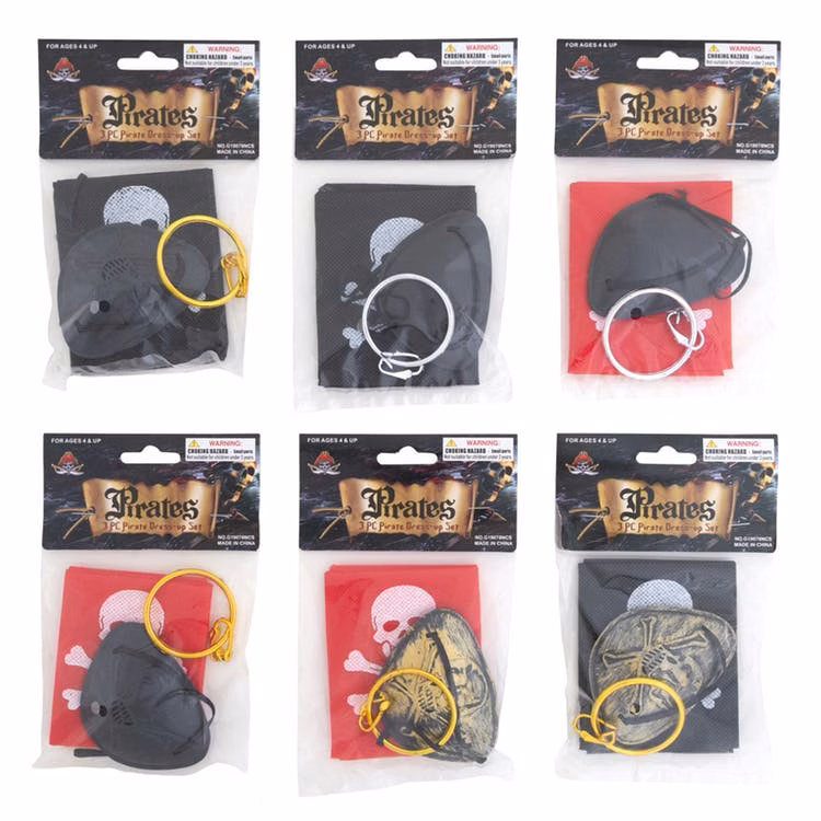 Pirate Accessory Sets - Assorted Scarf Earring & Patch