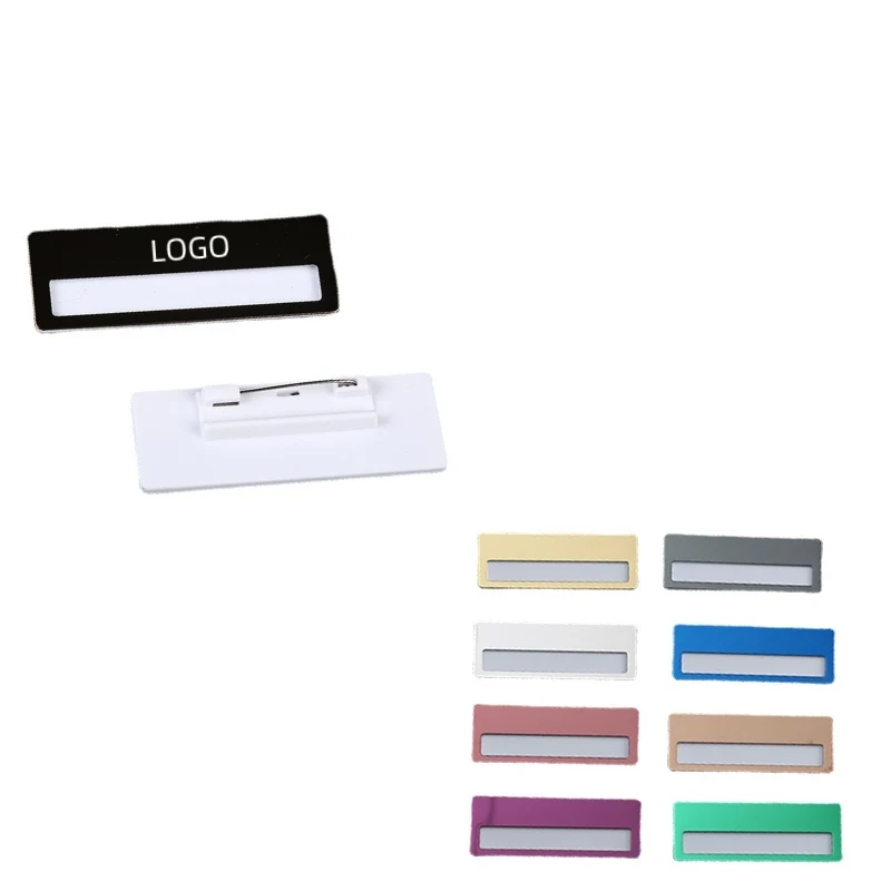 Stainless Steel Name Tag W/ Pin Back 1