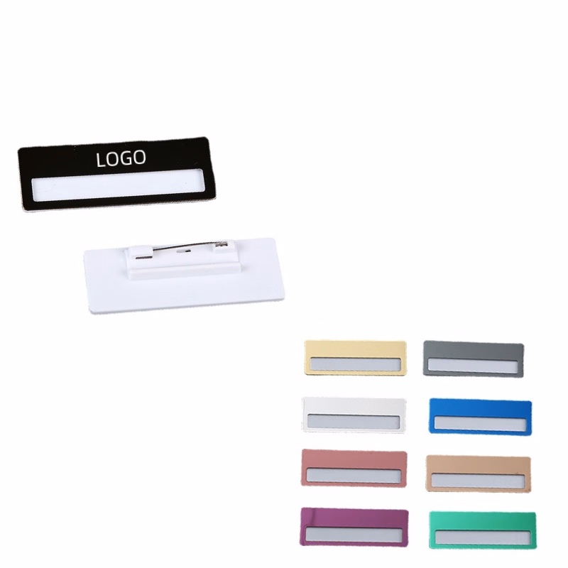 Stainless Steel Name Tag W/ Pin Back