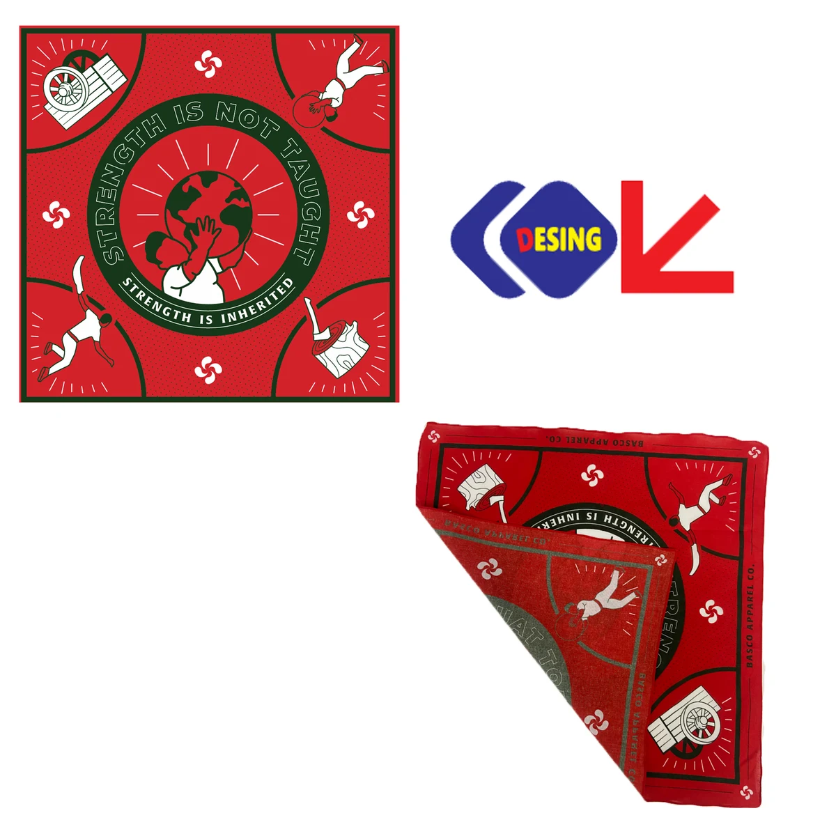 Full Color 100% Cotton Square Bandanas 1