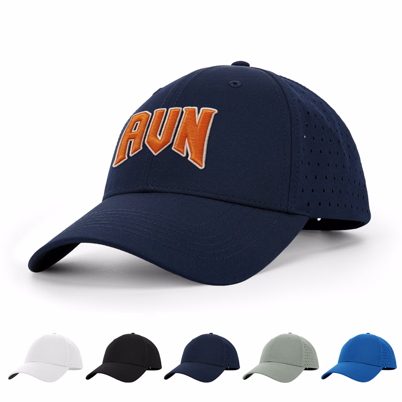 6 Panel Structured Laser-Cut Mesh Golf Cap