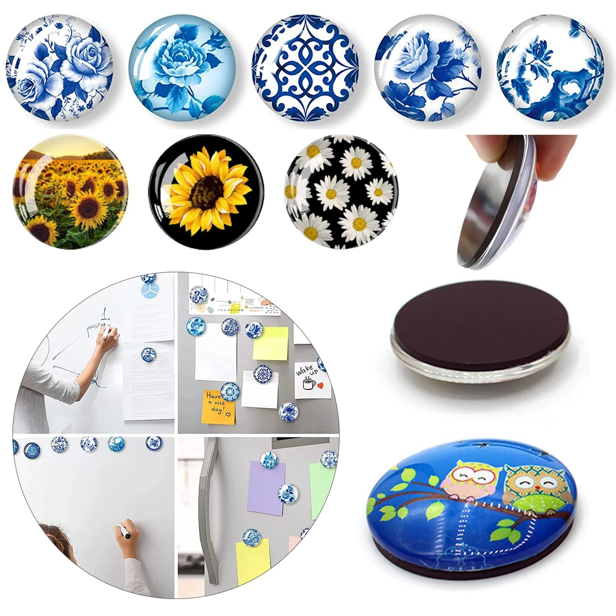 Crystal Glass Refrigerator Magnets 1