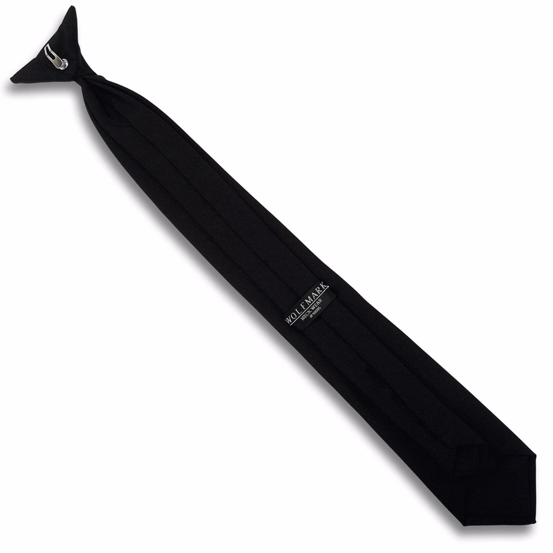 Black Velcro Poplin Tie - 18"