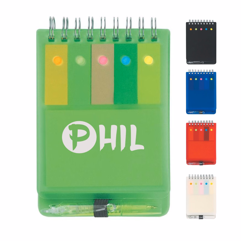 Spiral Jotter With Sticky Notes, Flags & Pen