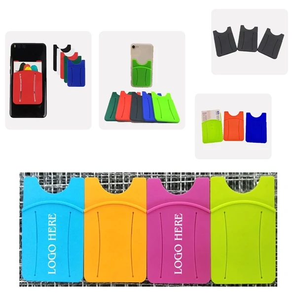 Custom 3.5 x 2.25 Inch Silicone Phone Wallet Finger Slot — Mobile Tech Accessory Gift 1