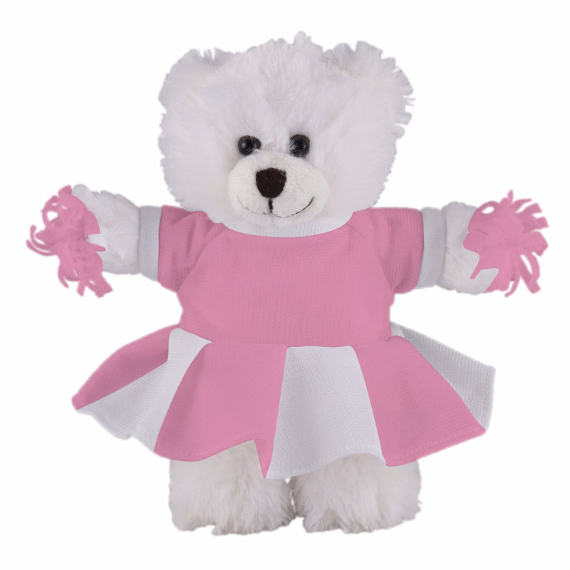 Soft Plush Stuffed White Bear with Cheerleader Outfit
