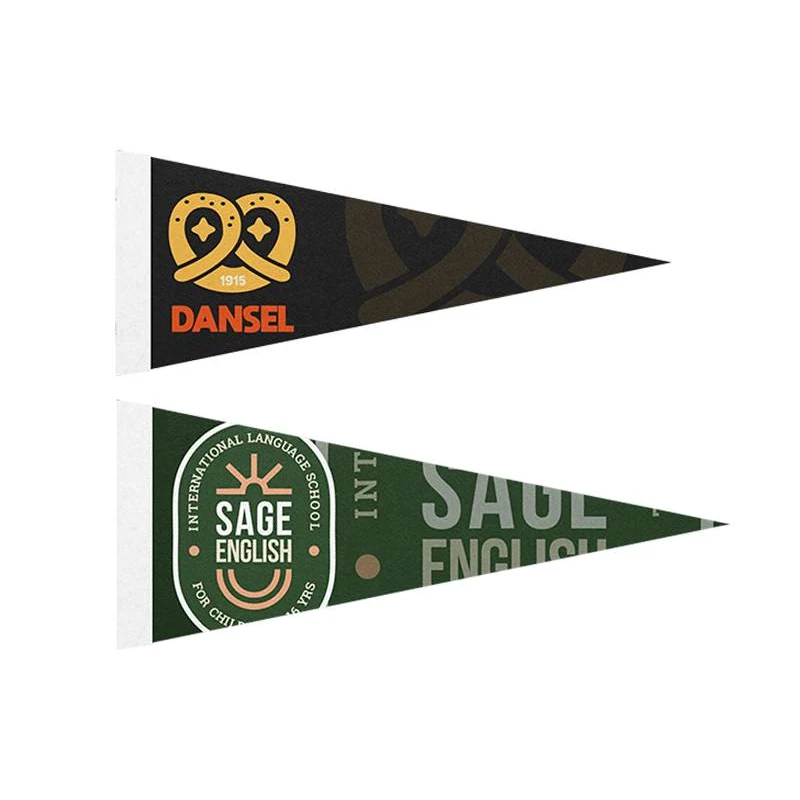 9" x 24" Full Color Felt Pennant Flag Banner with Strip 1