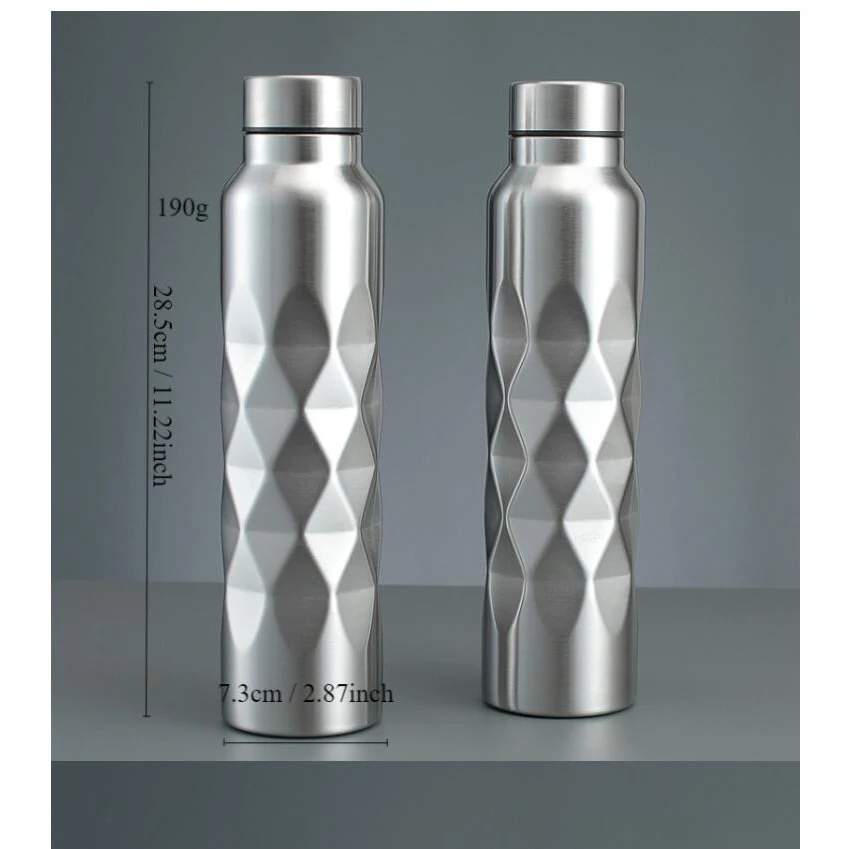 Stainless Steel Single Layer Diamond shaped Water Bottle 1